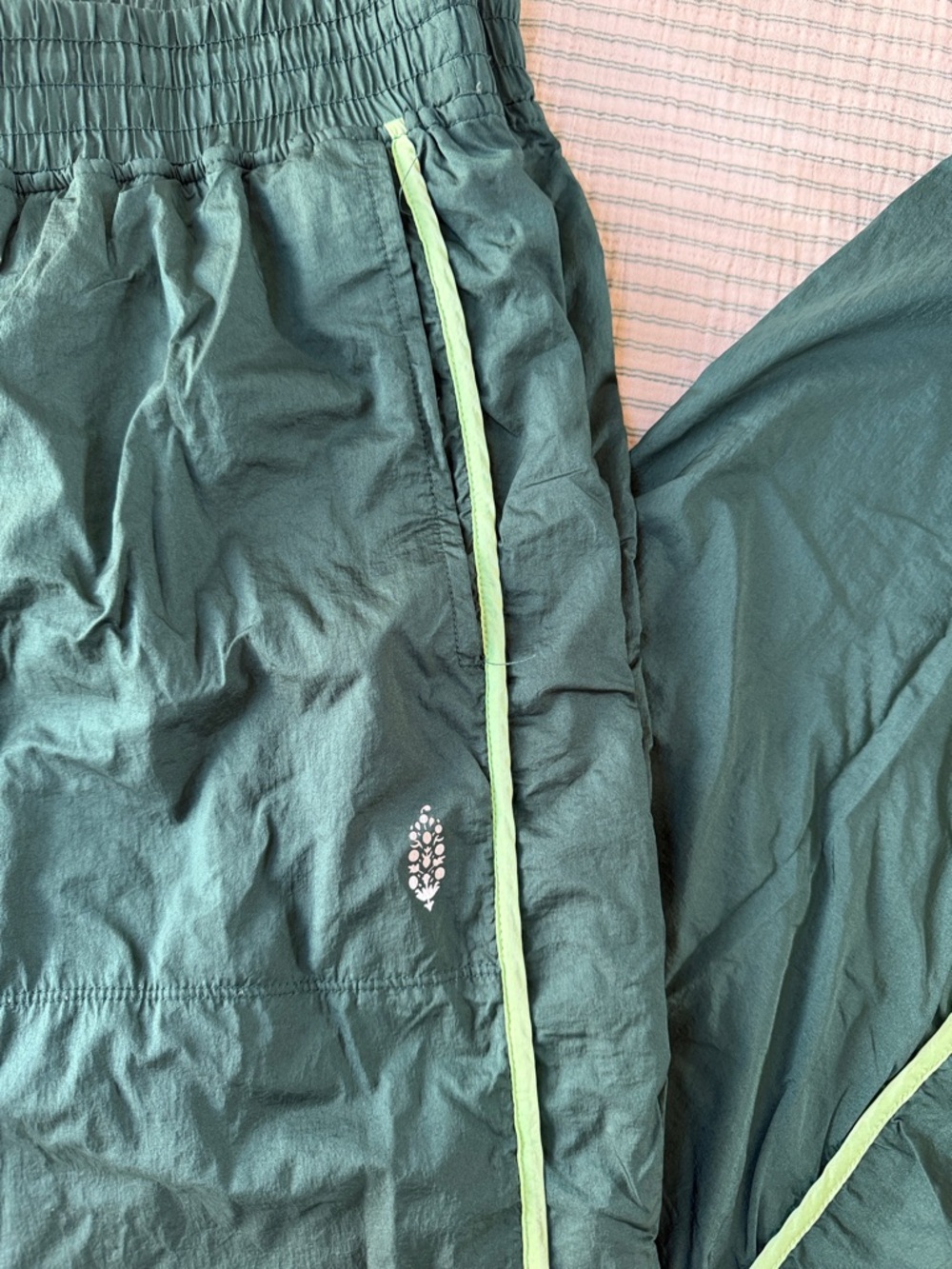 FP Movement Green Track Pants with Lime Piping - Picture 3 of 5